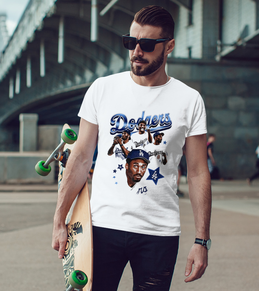 Los Angeles Dodgers Kobe Bryant Tribute Baseball Player Dodgers Jersey White T-Shirt