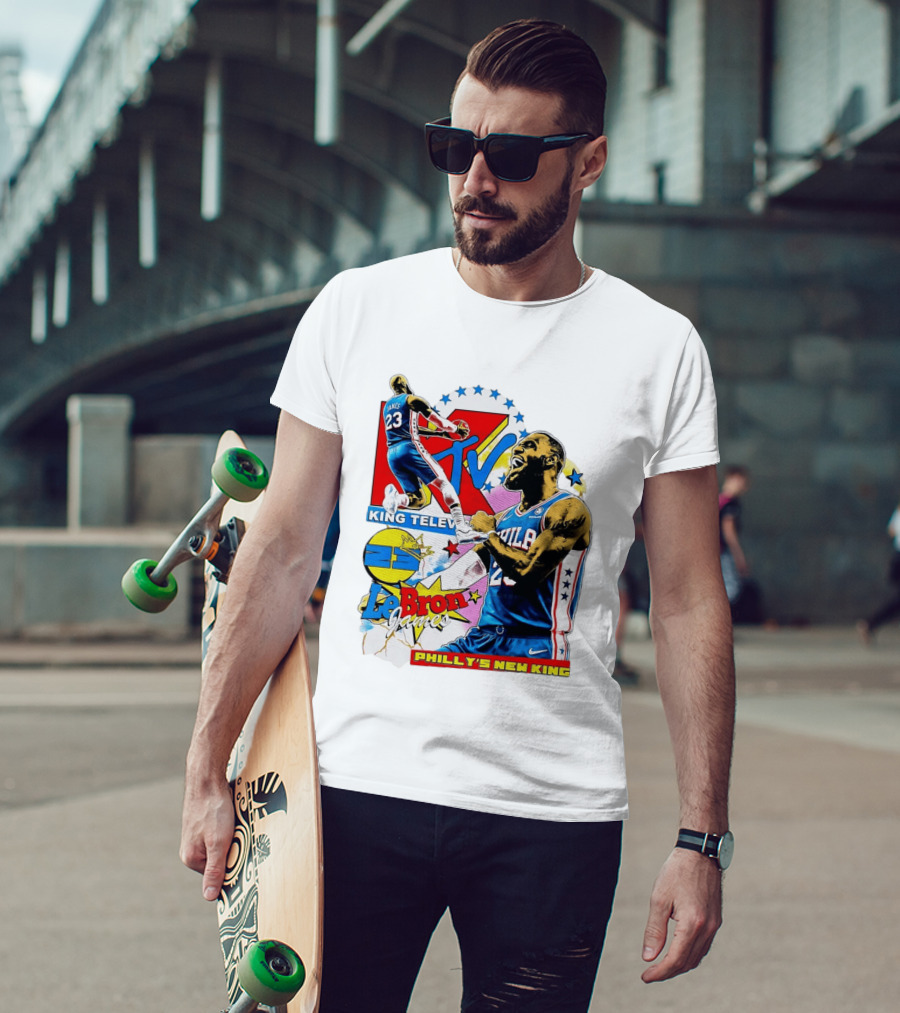 LeBron James MTV King Television Philly's New King Philadelphia 76ers T-Shirt