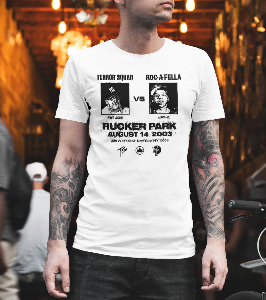 Terror Squad Fat Joe Vs Roc A Fella Jay Z Rucker Park August 30 2003 34th Annual Entertainer's Basketball Classic NYC T-Shirt