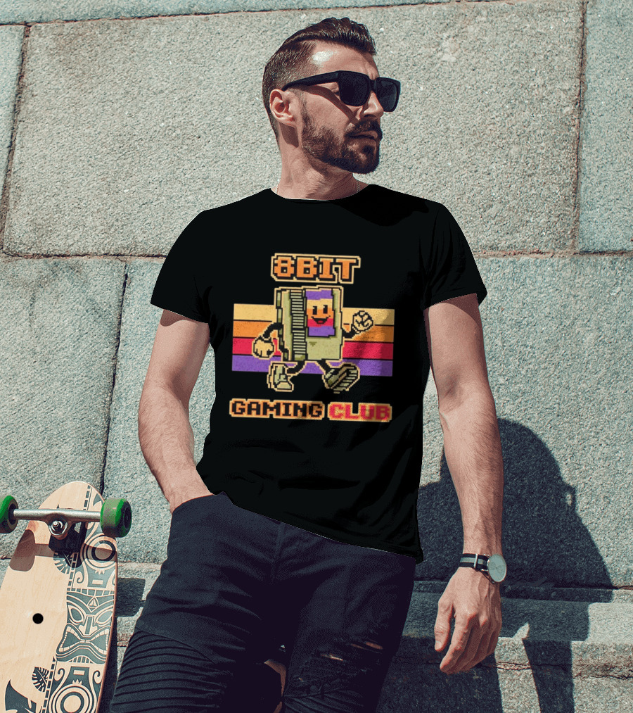 8bit Gaming Club Pixel Cartridge Retro Gamer T-Shirt