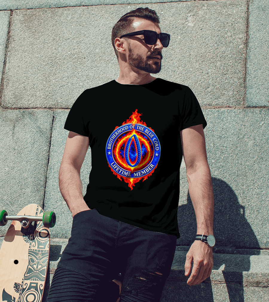 Brotherhood Of The Blue Cord Lifetime Member Fire Ring T-Shirt