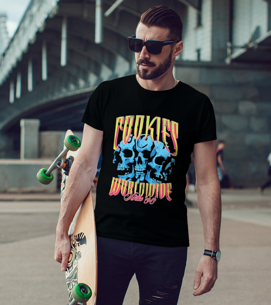 Cookies Worldwide Shattered Skulls Since 1989 T-Shirt