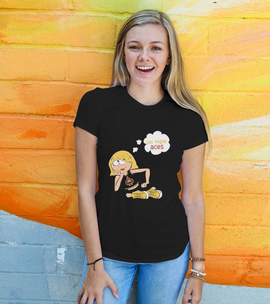 Las Vegas Aces WNBA Blonde Cartoon Girl Thought Bubble T-Shirt