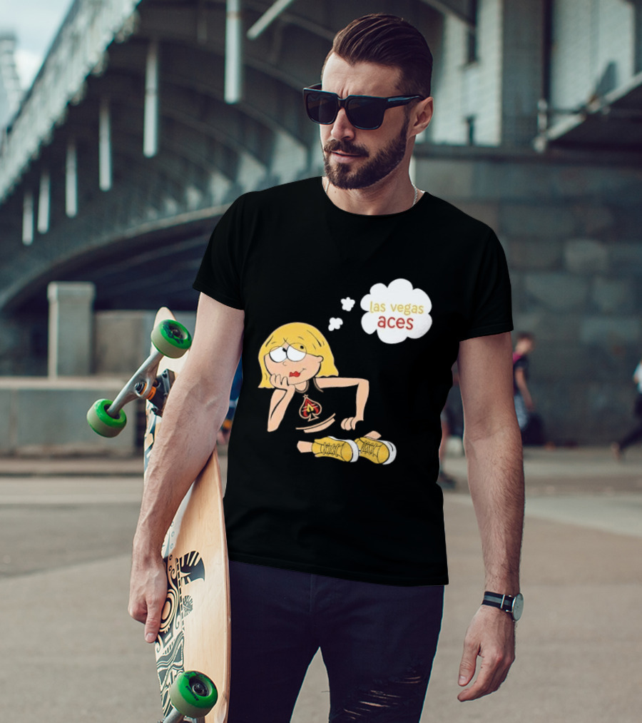 Las Vegas Aces WNBA Blonde Cartoon Girl Thought Bubble T-Shirt