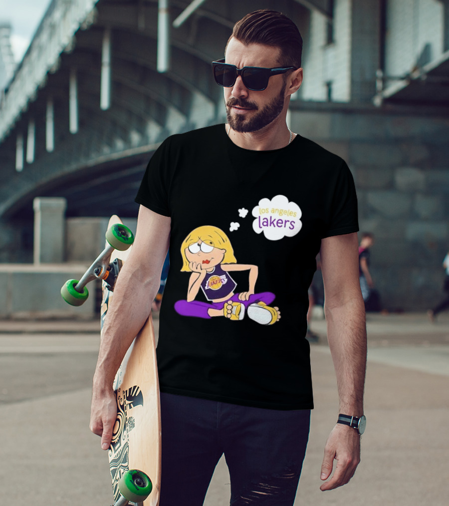 Los Angeles Lakers Cartoon Girl Daydreaming Thought Bubble T-Shirt