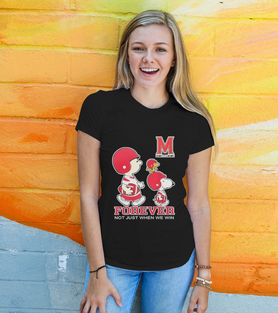 Charlie Brown And Snoopy Forever Loyalty Maryland Terrapins Fan T-Shirt