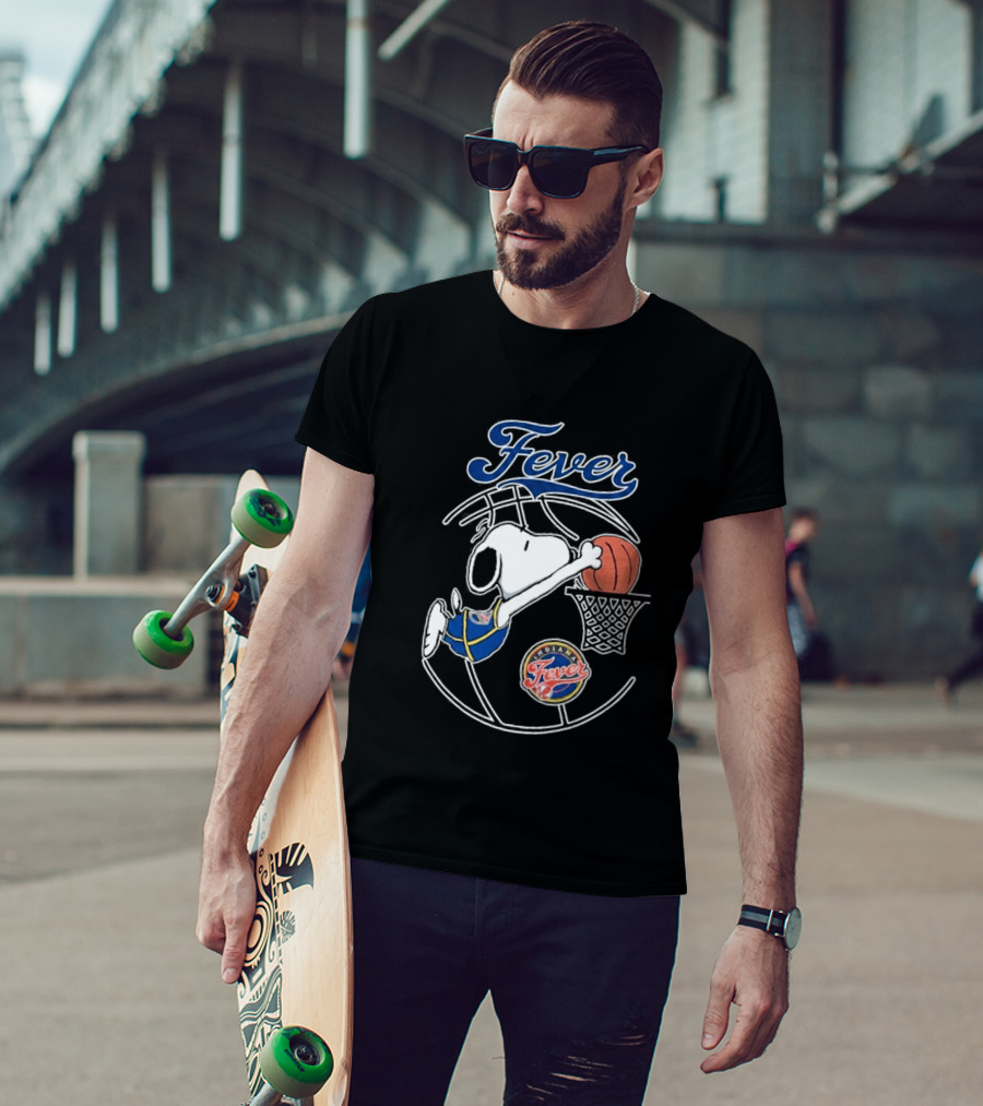 Snoopy Dunking Basketball Indiana Fever WNBA Peanuts T-Shirt