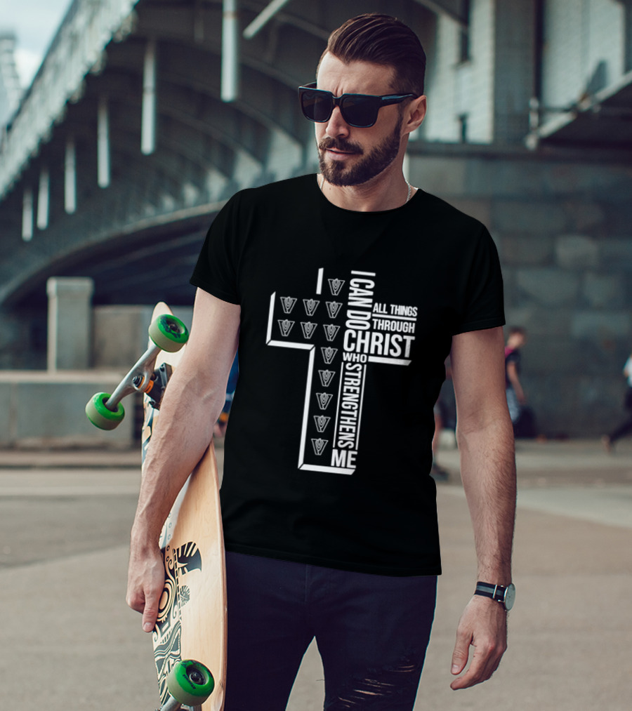 Vandegrift Crown Trio I Can Do All Things Through Christ Who Strengthens Me T-Shirt