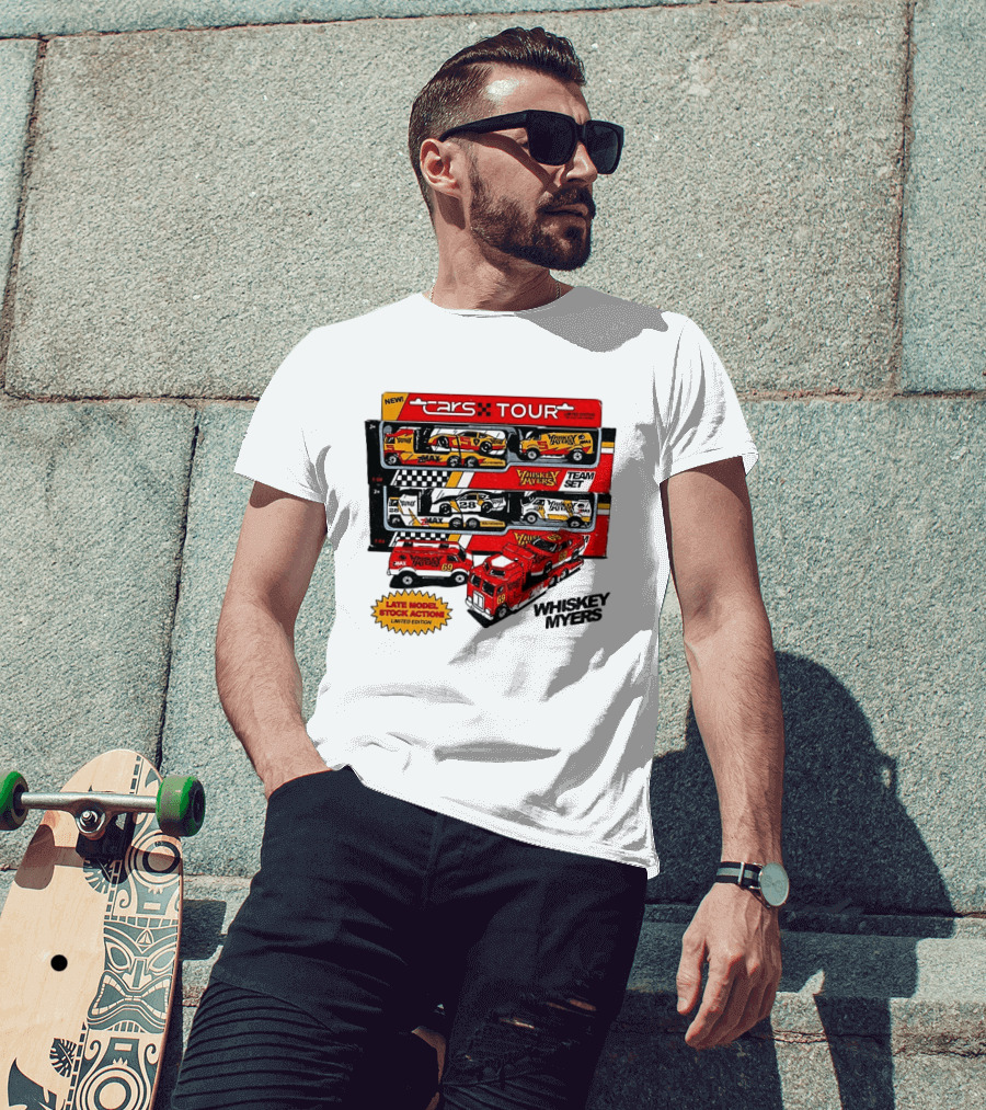 NEW Cars Tour Whiskey Myers Team Set Late Model Stock Action Limited Edition T-Shirt