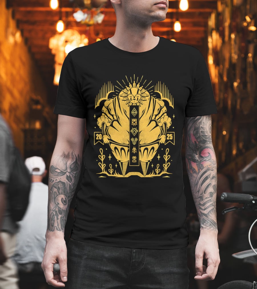 2025 Sun God Symbols Ornate Geometric Motif T-Shirt