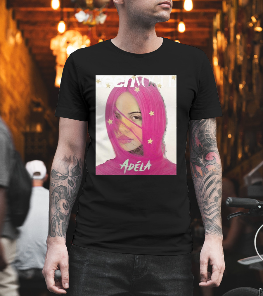 Teen Vogue Cover Adéla Pink Hair Star Accents T-Shirt