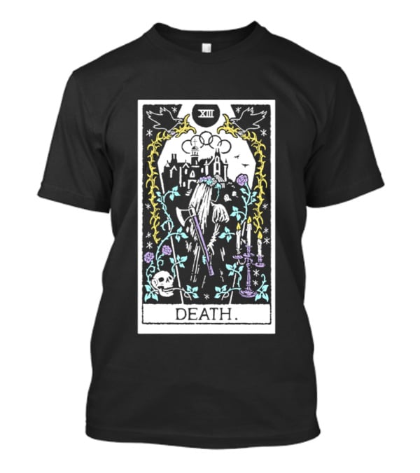 XIII Death Tarot Card Gothic Skull And Scythe T-Shirt
