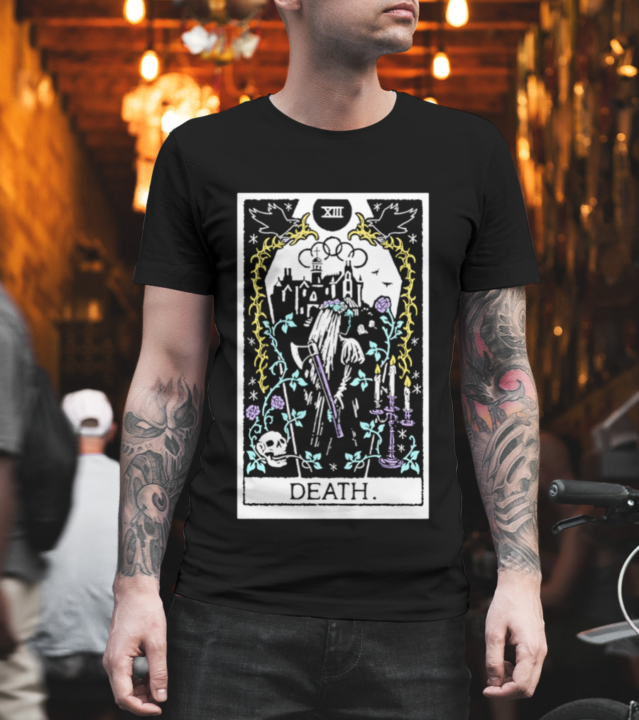 XIII Death Tarot Card Gothic Skull And Scythe T-Shirt