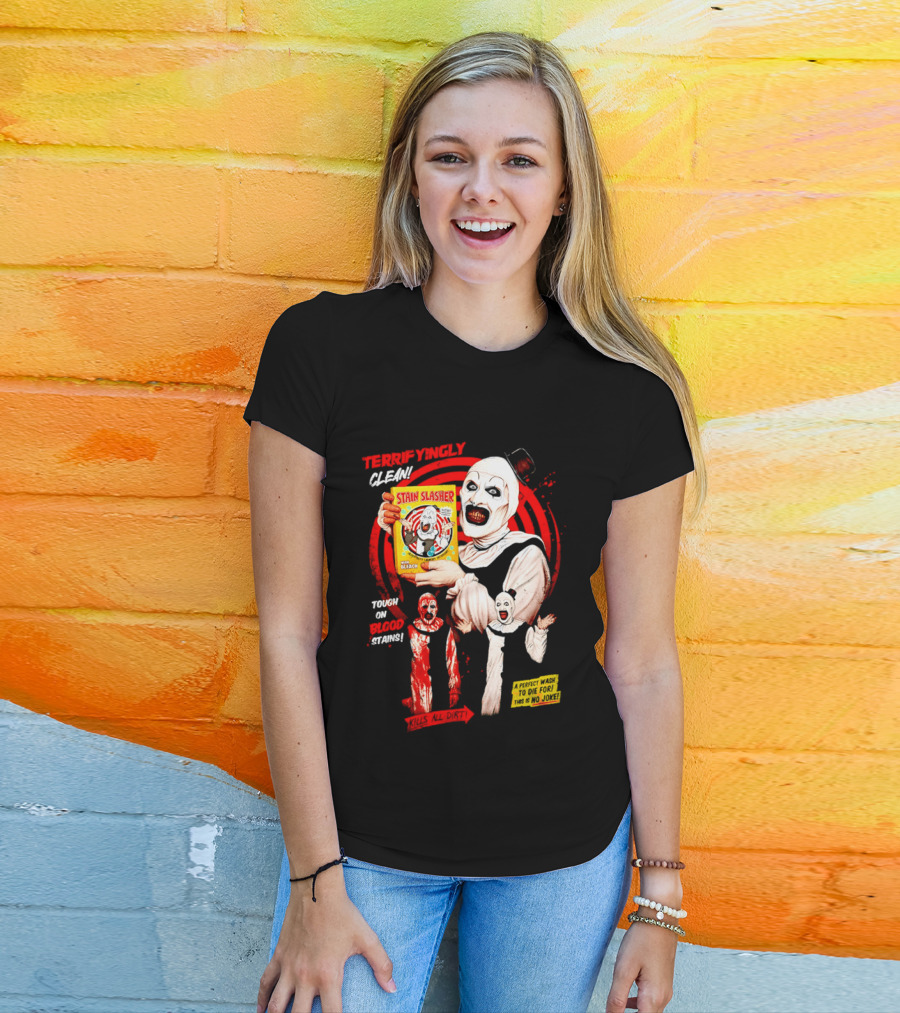 Terrifyingly Clean Stain Slasher Tough On Blood Stains No Joke Clown T-Shirt