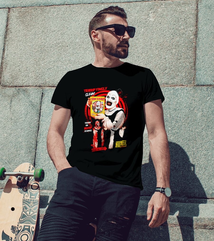 Terrifyingly Clean Stain Slasher Tough On Blood Stains No Joke Clown T-Shirt