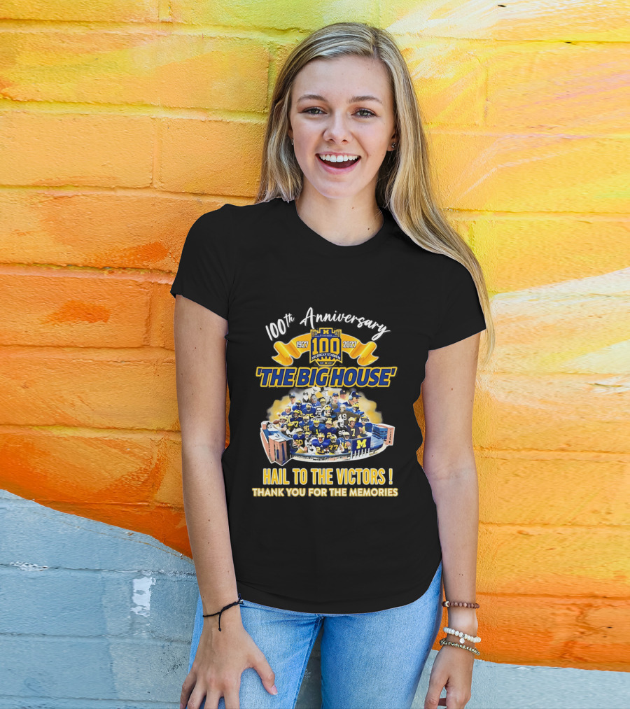 100th Anniversary Michigan Stadium 1927 2027 The Big House Hail To The Victors Thank You For The Memories T-Shirt