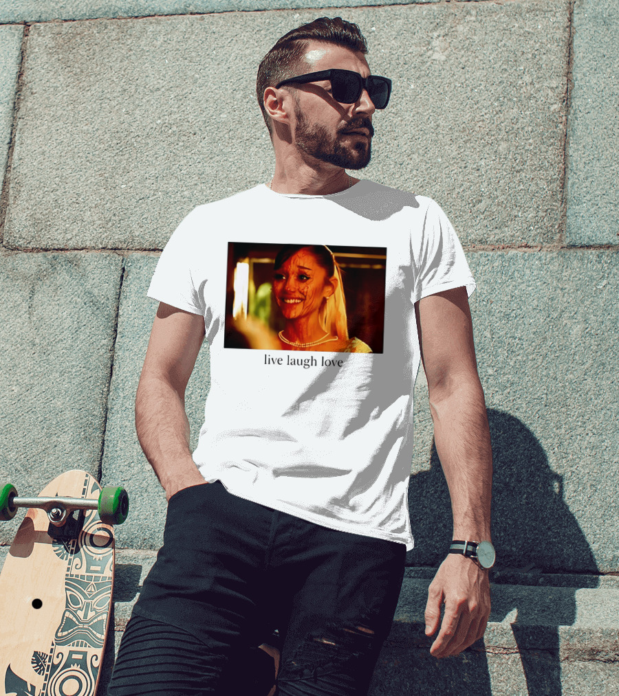 Grande Petal Live Laugh Love Blood Stained Face T-Shirt