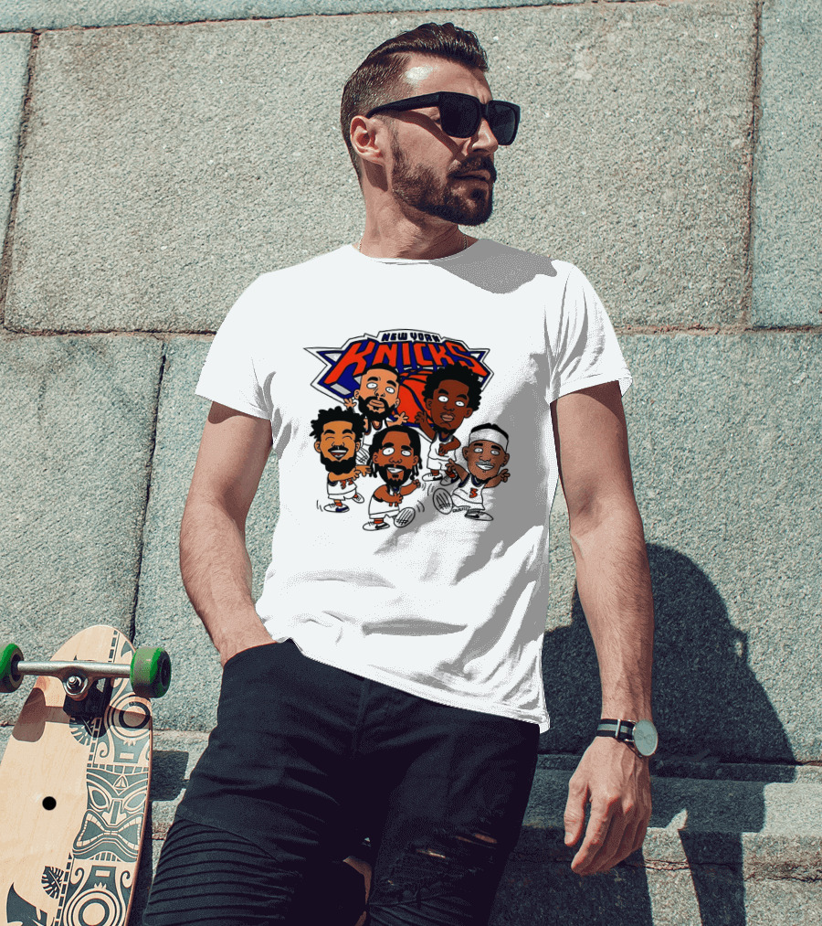 New York Knicks Champs 2026 NBA Players Cartoon Characters T-Shirt