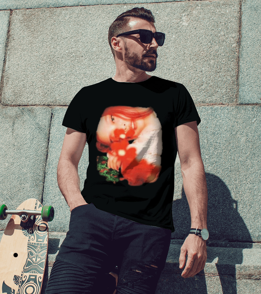 Complex Jennie Flower Photo Red Hair Aesthetic T-Shirt