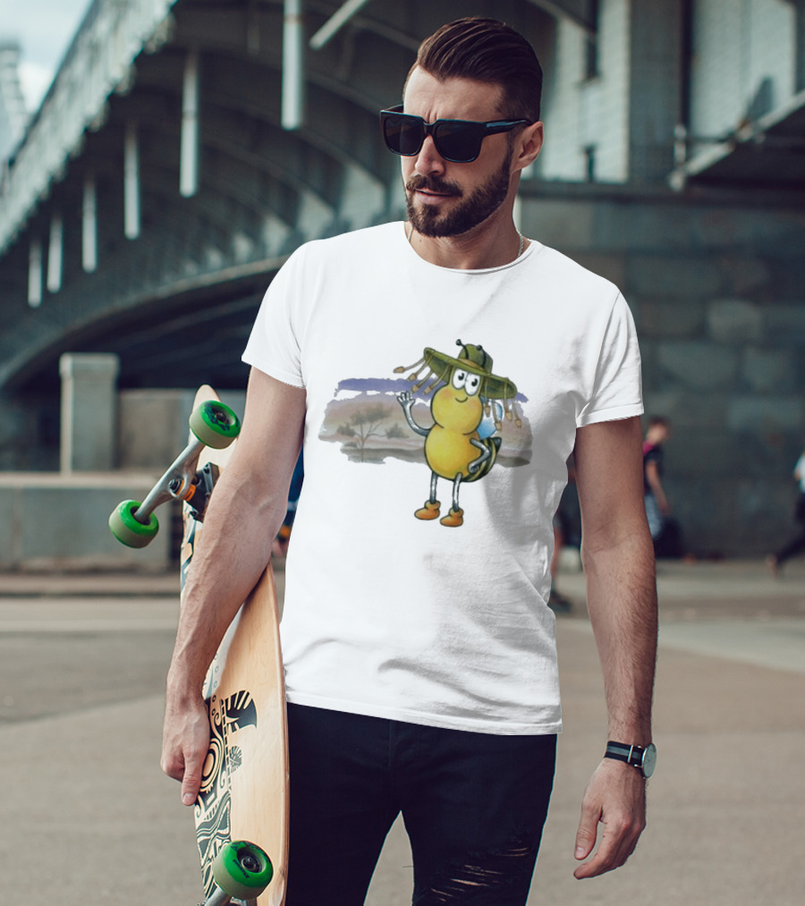 Drgluon Waving In The Outback With Bug Character In Sun Hat T-Shirt