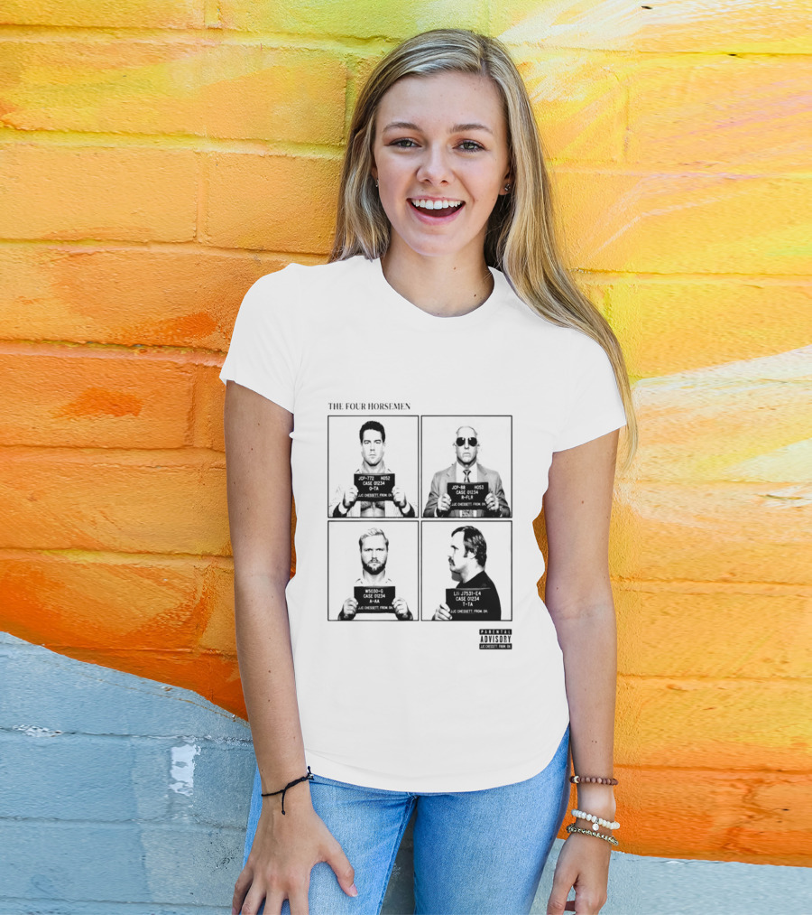 The Four Horsemen Ric Flair Tully Blanchard Arn Anderson Ole Anderson Shot Parental Advisory T-Shirt