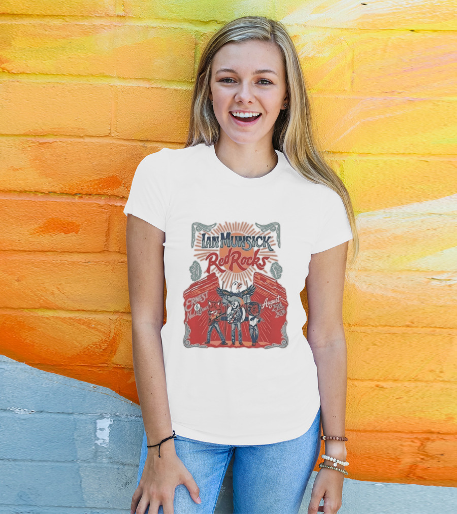 Ian Munsick Red Rocks Morrison CO 08 25 2026 Live Tour Featuring Ernest Neon Dreams T-Shirt