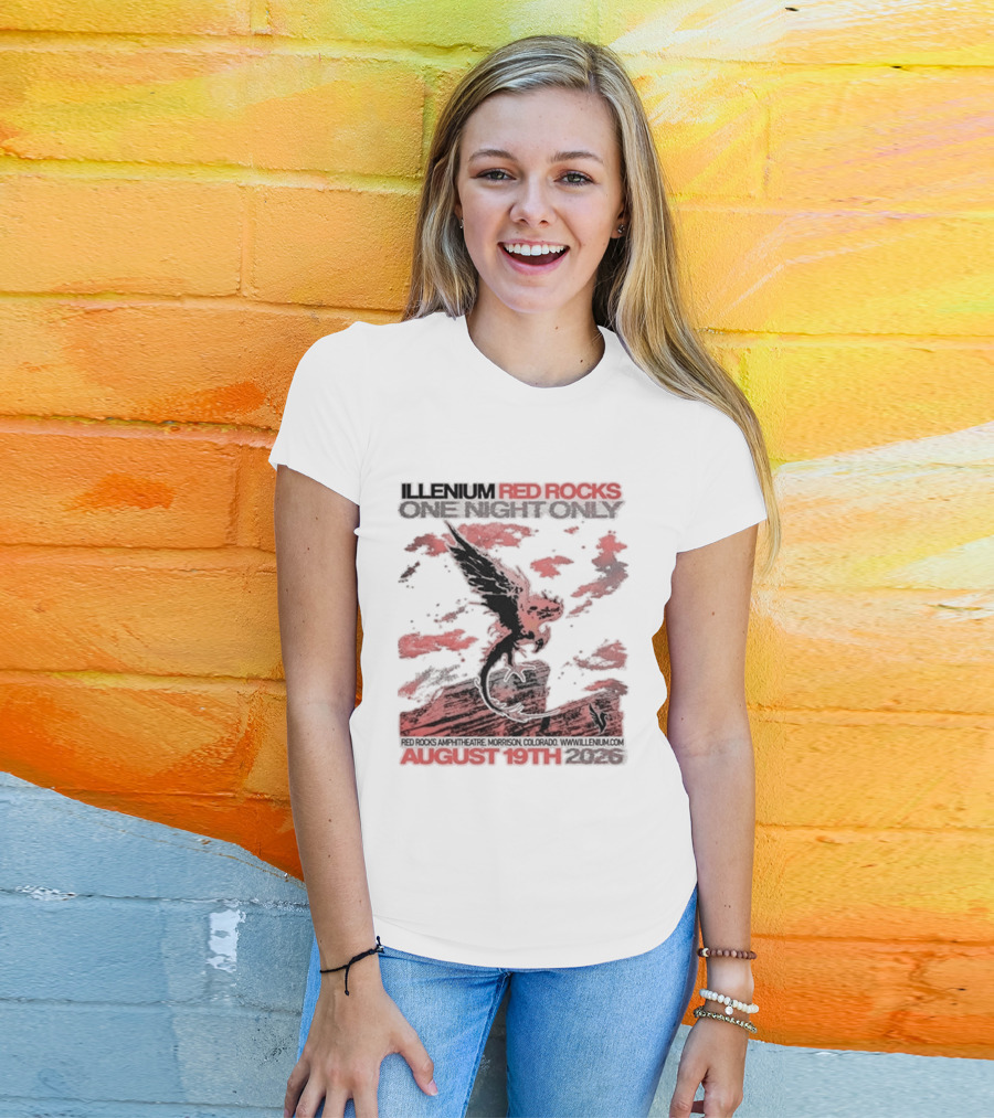 Illenium Red Rocks August 19th 2026 Morrison Colorado One Night Only T-Shirt