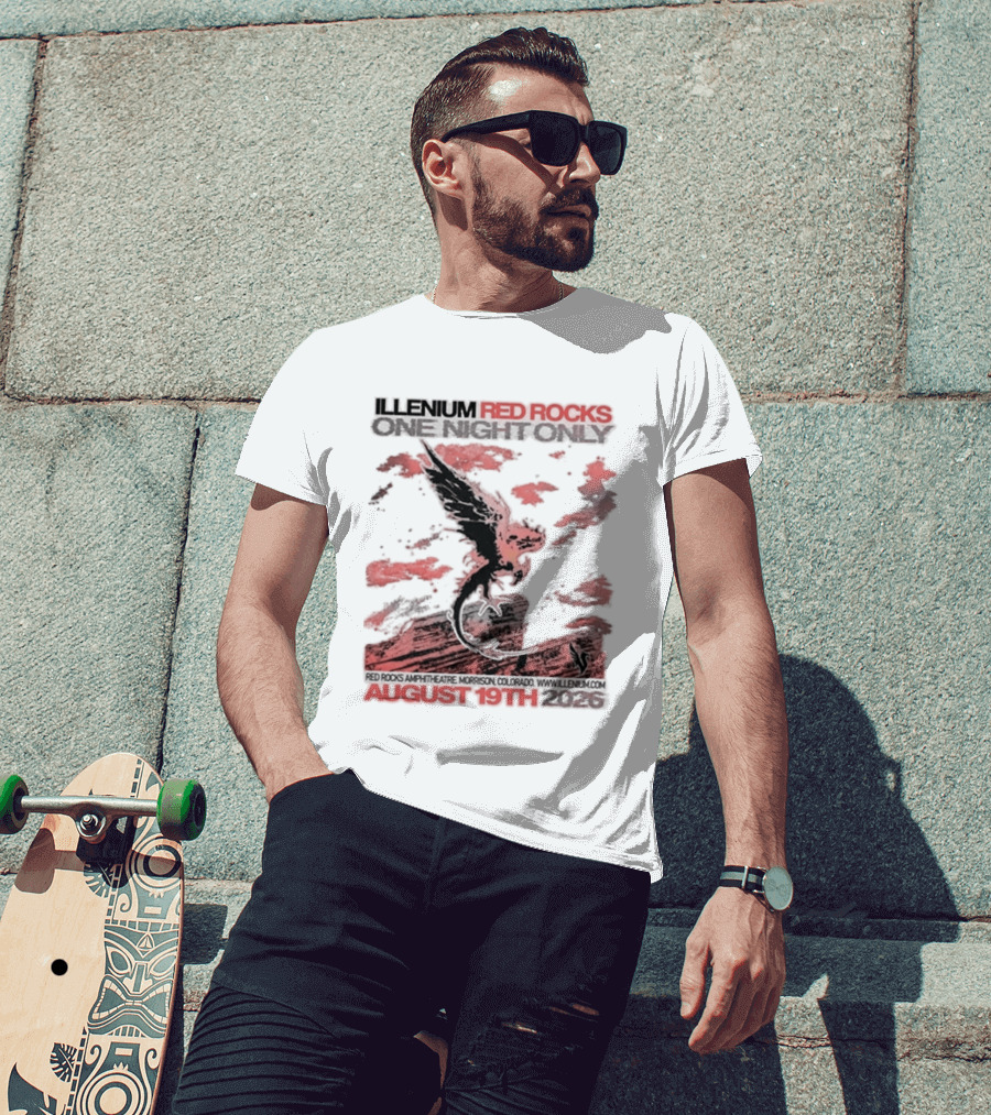 Illenium Red Rocks August 19th 2026 Morrison Colorado One Night Only T-Shirt