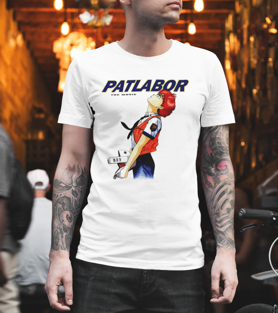Patlabor The Movie Anime Girl Holding Helmet Looking Up T-Shirt