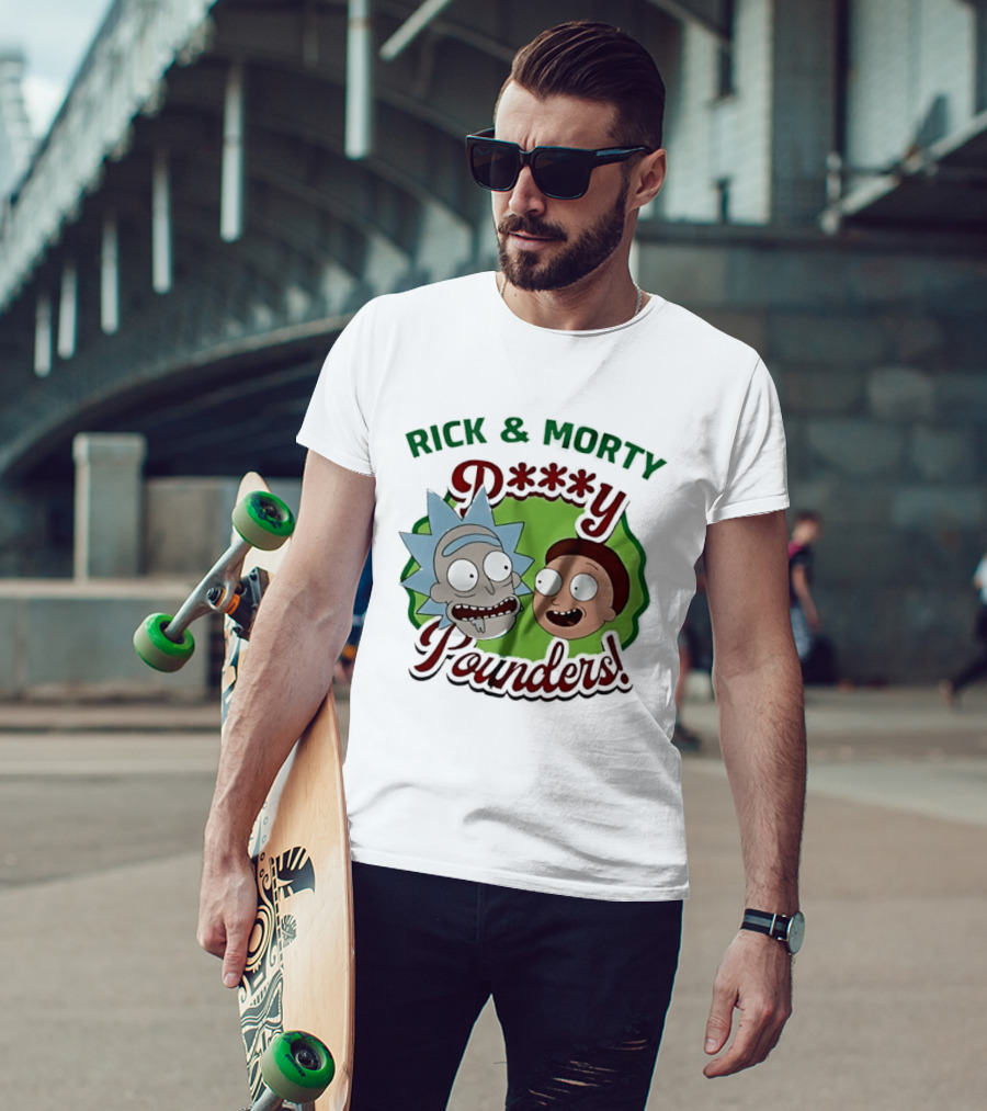Rick And Morty P<strong></strong>y Pounders Cartoon Characters Green Portal T-Shirt