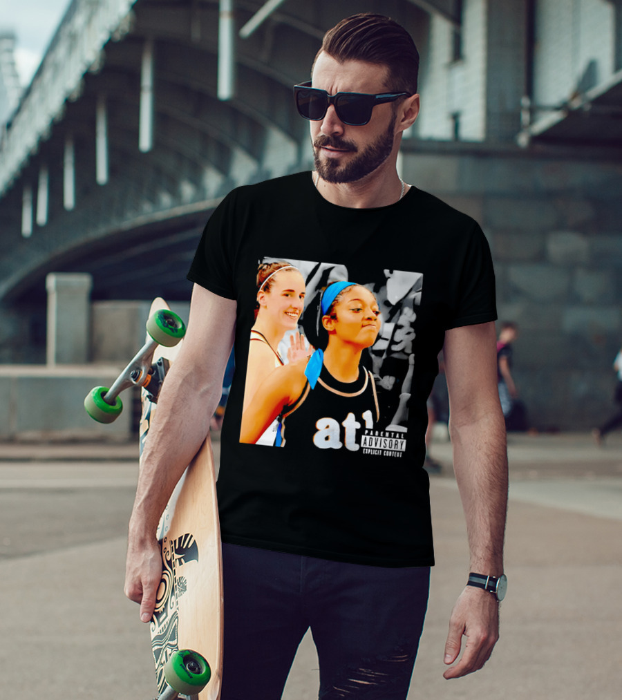 Caitlin Clark Angel Reese Memorable Moment Parental Advisory Explicit Content T-Shirt