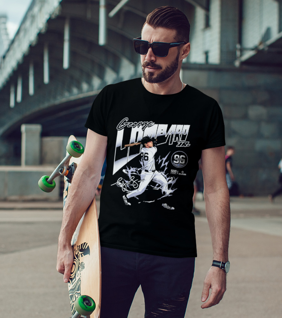 George Lombard Jr. 96 New York Y Electric Baseball Player With Dynamic Swing T-Shirt