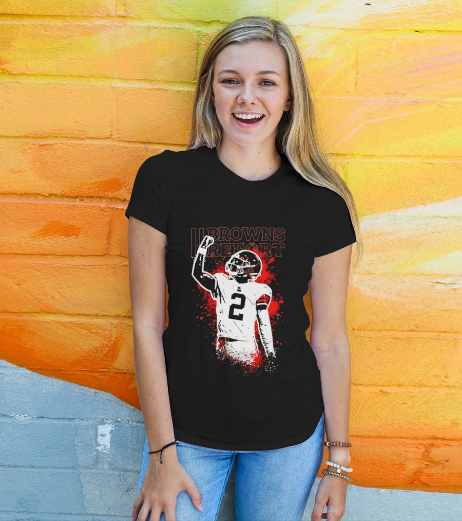 Shedeur Sanders Perfect Timing 2 Browns Report Cleveland Browns T-Shirt
