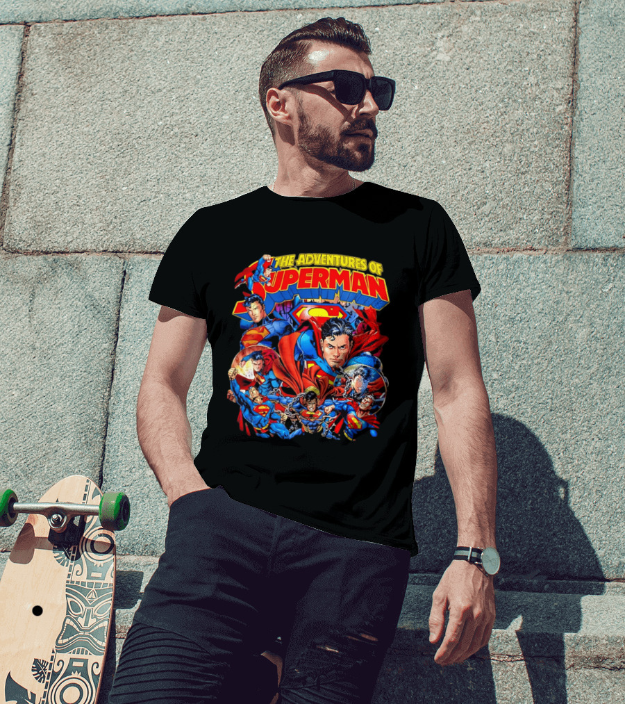 The Adventures Of Superman Iconic 2026 Comic Collage T-Shirt