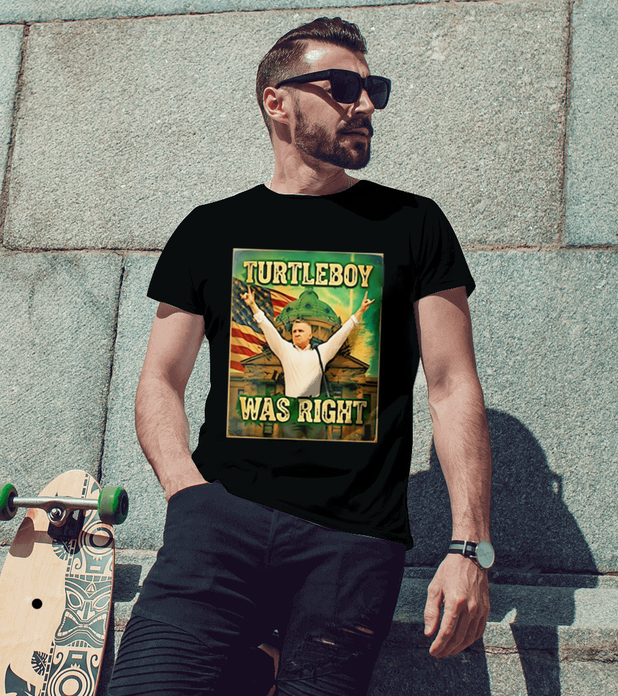 Turtleboy Was Right Patriotic Figure American Flag T-Shirt