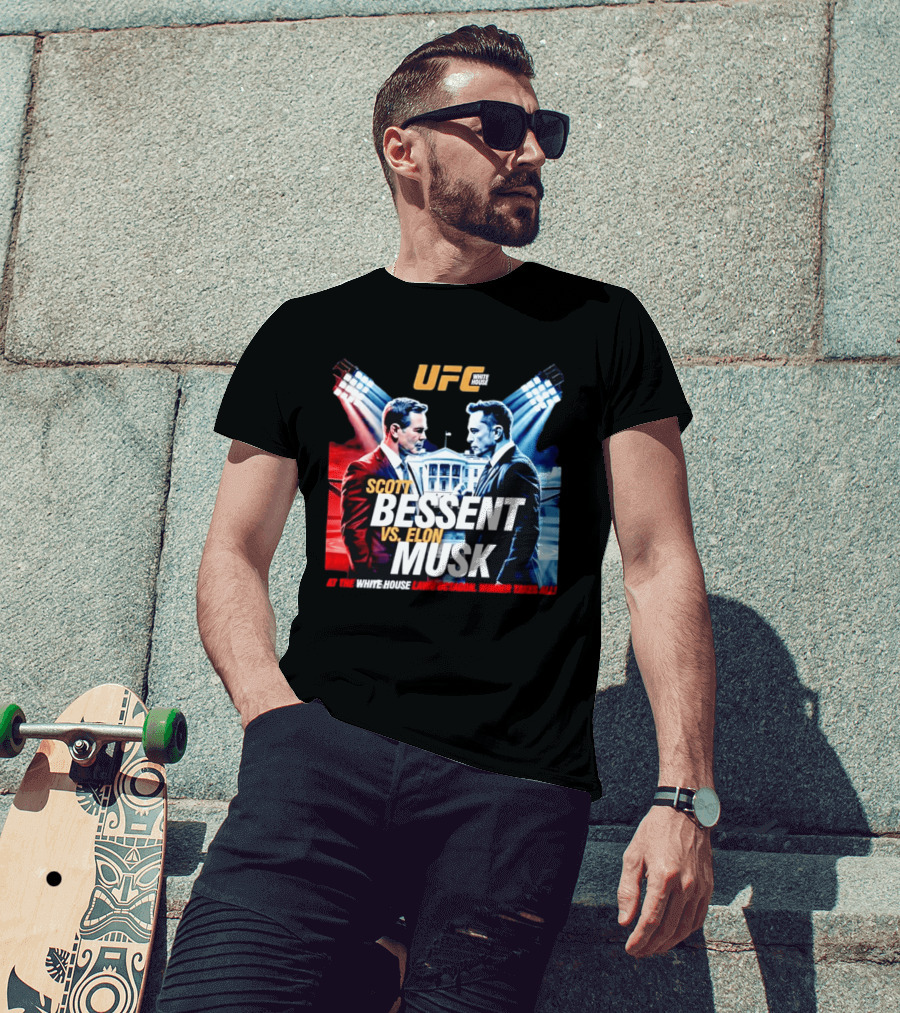 UFC White House Scott Bessent Vs Elon Musk At The White House Lawn Octagon Winner Takes All T-Shirt