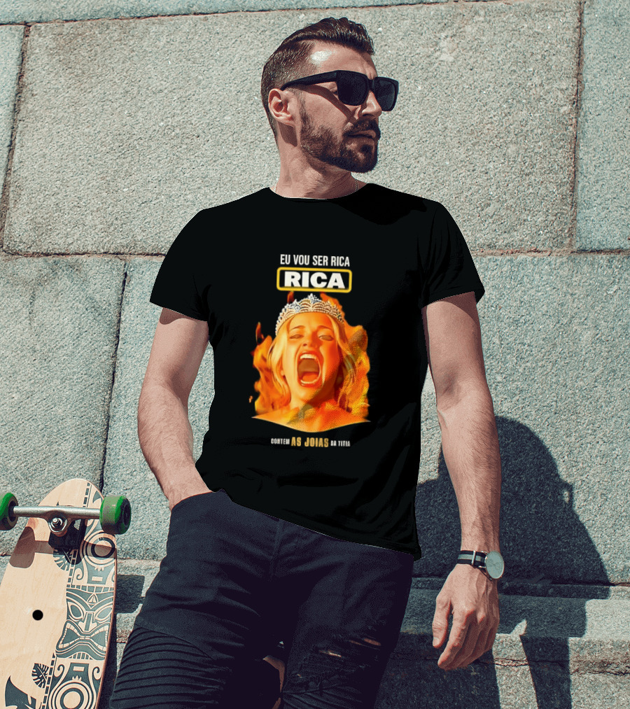 Eu Vou Ser Rica Contem As Joias Da Titia Rica Screaming Blonde Woman T-Shirt