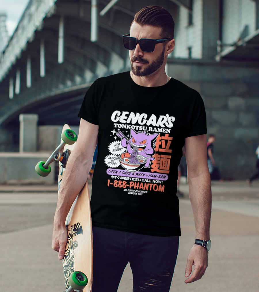 Gengar's Tonkotsu Ramen 1 888 Phantom Lumiose City Hot And Ready T-Shirt