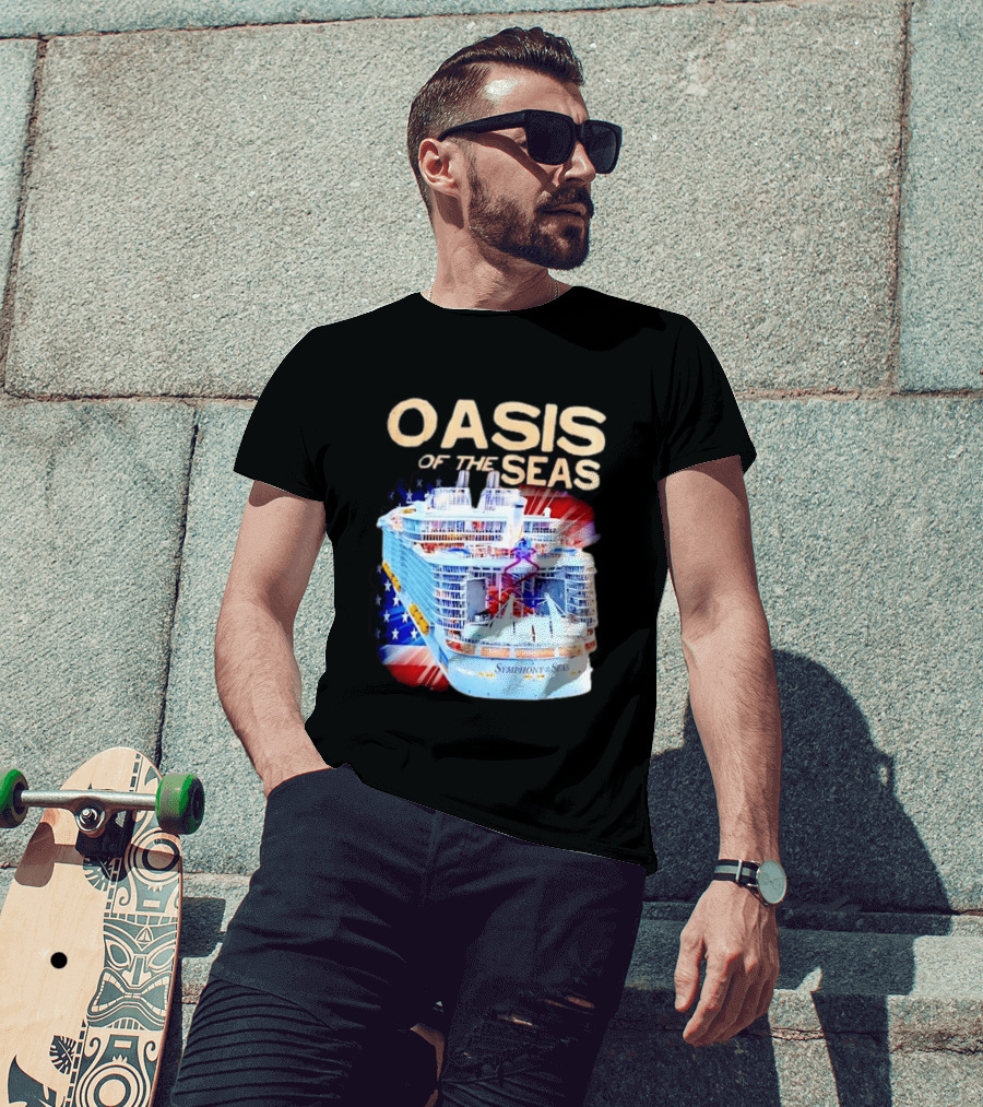 Oasis Of The Seas Symphony Cruise Ship American Flag T-Shirt