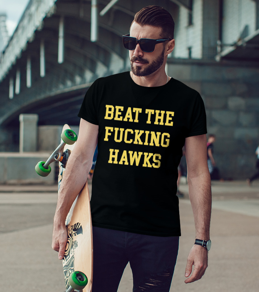BTFH Beat The Fucking Hawks Yellow Block Letters T-Shirt