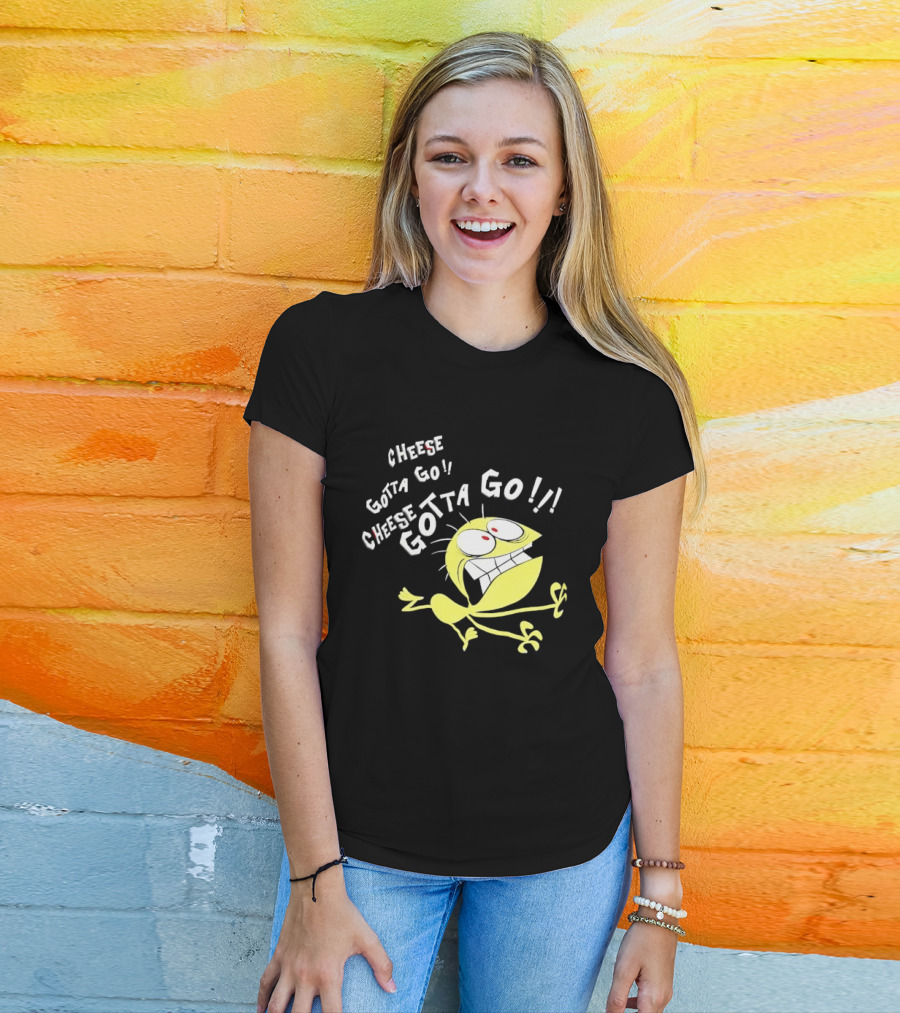 Cheese Gotta Go!! Yellow Cartoon Imaginary Friend T-Shirt