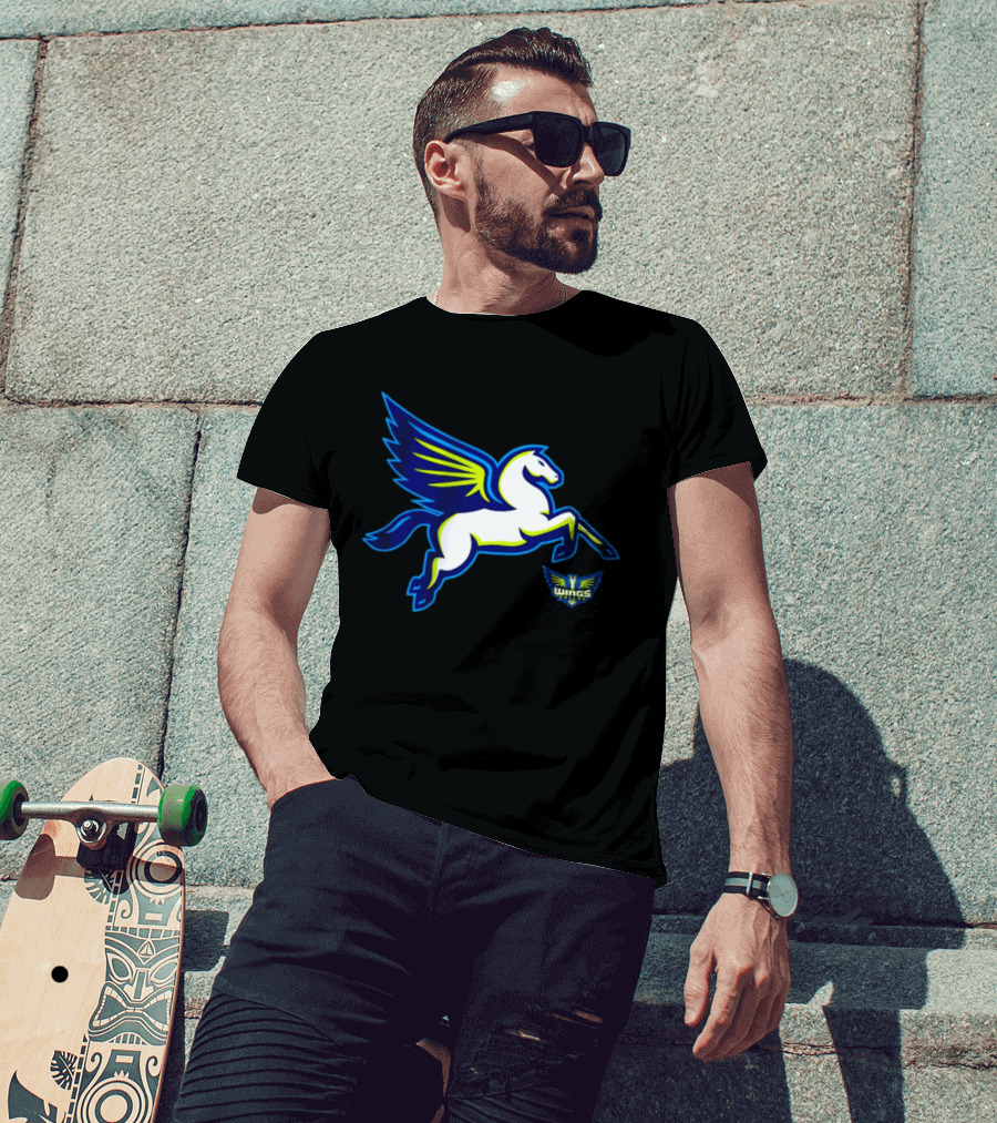 Dallas Wings Pegasus Bold Icon Blue Green T-Shirt