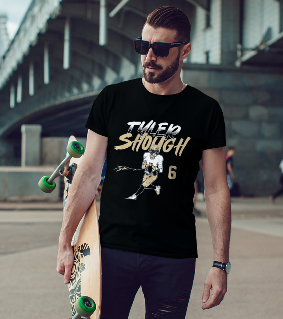 Tyler Shough Number 6 Football Pose T-Shirt