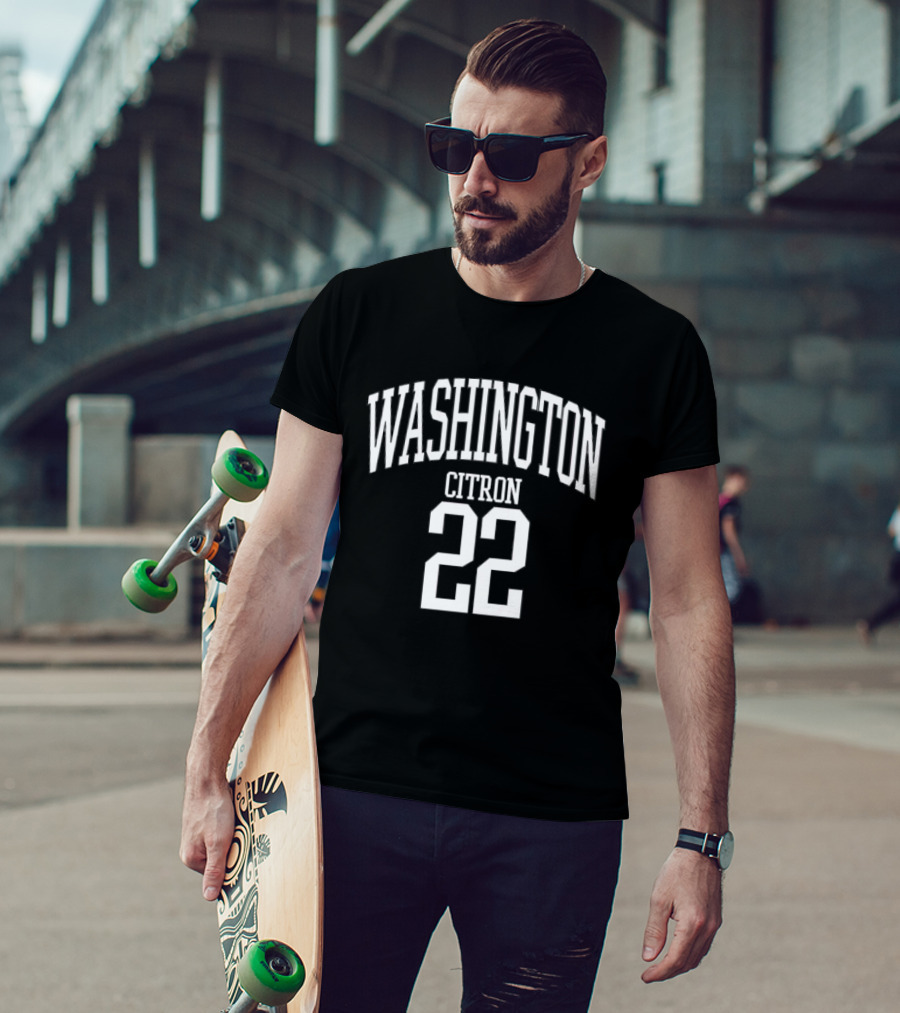 Washington Citron 22 Arched Lettering White Jersey Number T-Shirt
