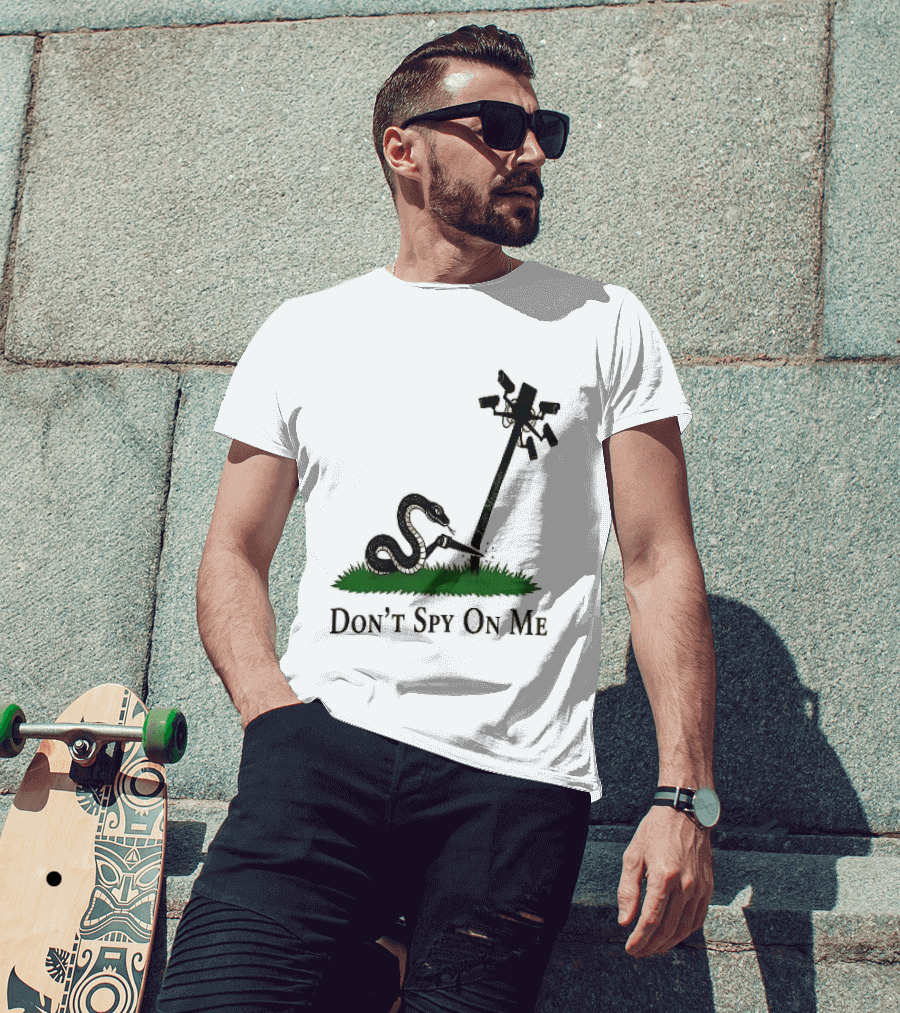 Don't Spy On Me Snake Cutting Surveillance Pole Toxic Masculinity T-Shirt
