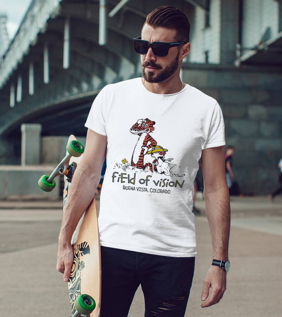 Field Of Vision Cartoon Boy Tiger Buena Vista Colorado T-Shirt