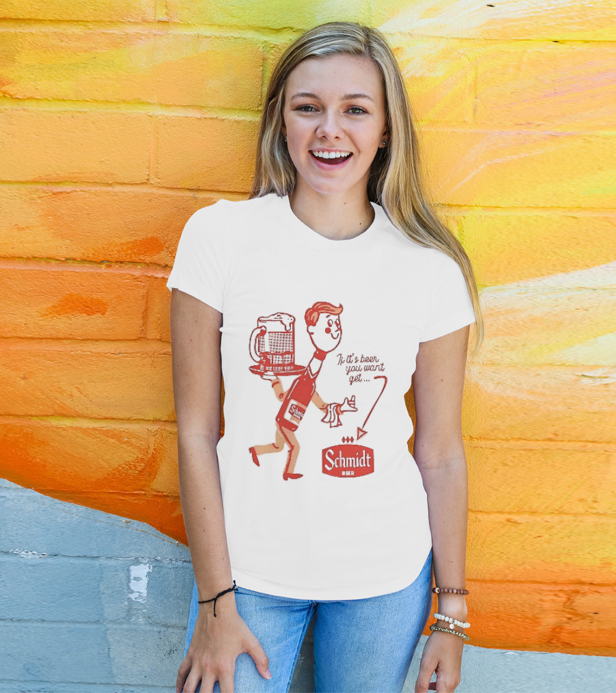 Schmidt Beer Retro Cartoon Character With T-Shirt