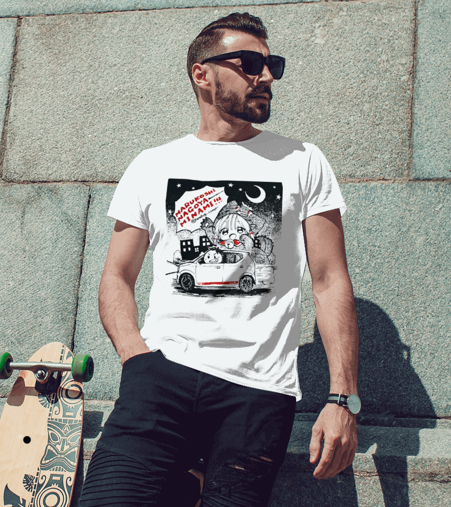 Marukoshi Nagoya Minami Kanakoji Tomori Angry Driver Hatchback Car Manga Style Night Scene T-Shirt