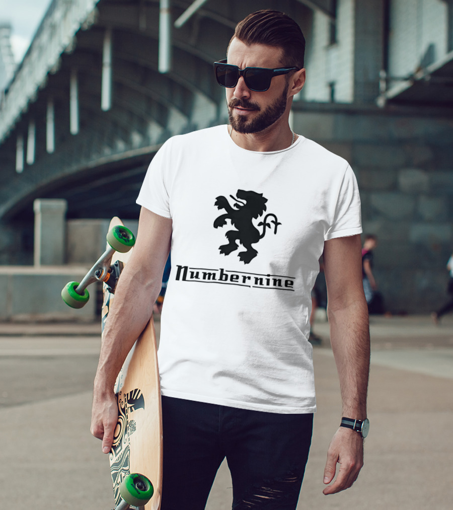 Numbernine Black Heraldic Lion T-Shirt