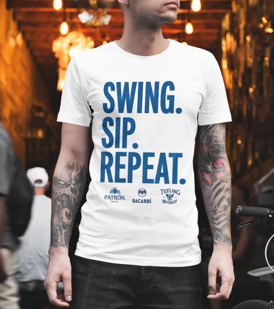 Swing Sip Repeat Patron Bacardi Teeling Whiskey T-Shirt